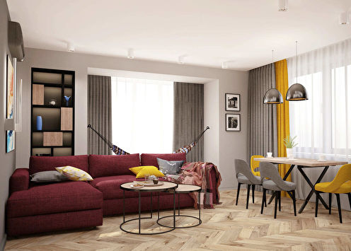 Dzīvojamās istabas Family Loft dizaina projekts