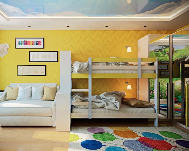 Jeux de couleurs pour une chambre des parents et de l'enfant