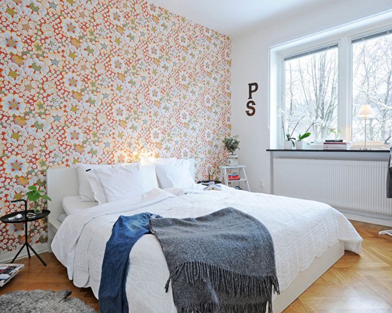 Papel pintado de dormitorio de estilo escandinavo