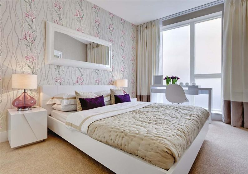 Bright wallpaper for the bedroom in a modern style