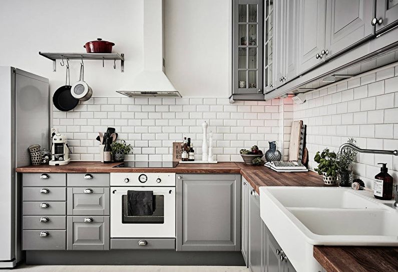 Cuisine de style scandinave gris - design