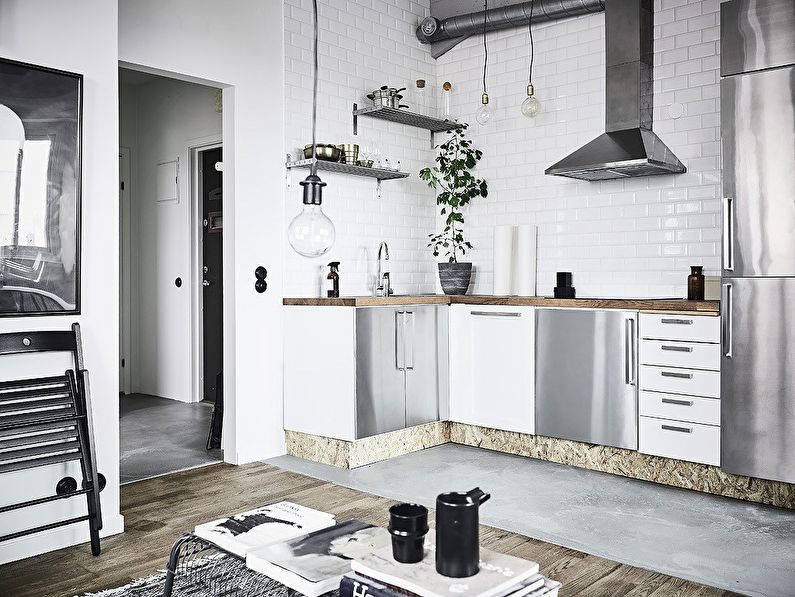 Cocina de estilo escandinavo gris - diseño