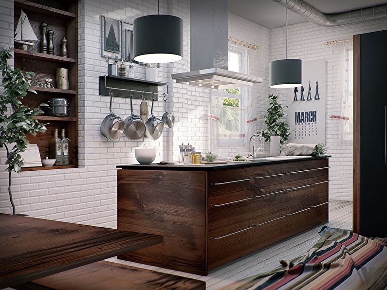 Kitchen Design with Island - Scandinavian Style