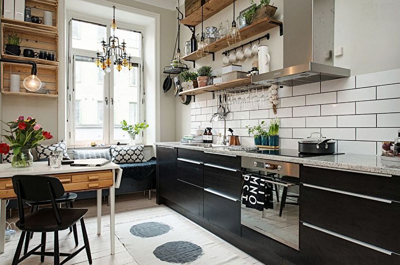 Cuisine de style scandinave noir - design d'intérieur