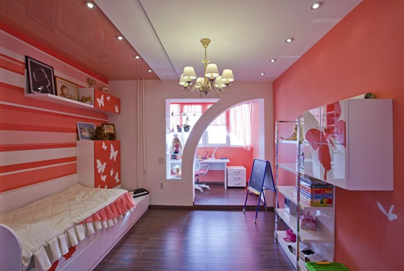 Curved drywall arch in a children's room - design