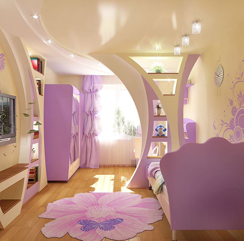 Arco de paneles de yeso en una habitación para niños - Diseño