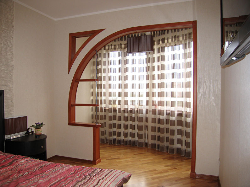 Arco curvo de Drywall no quarto - Design