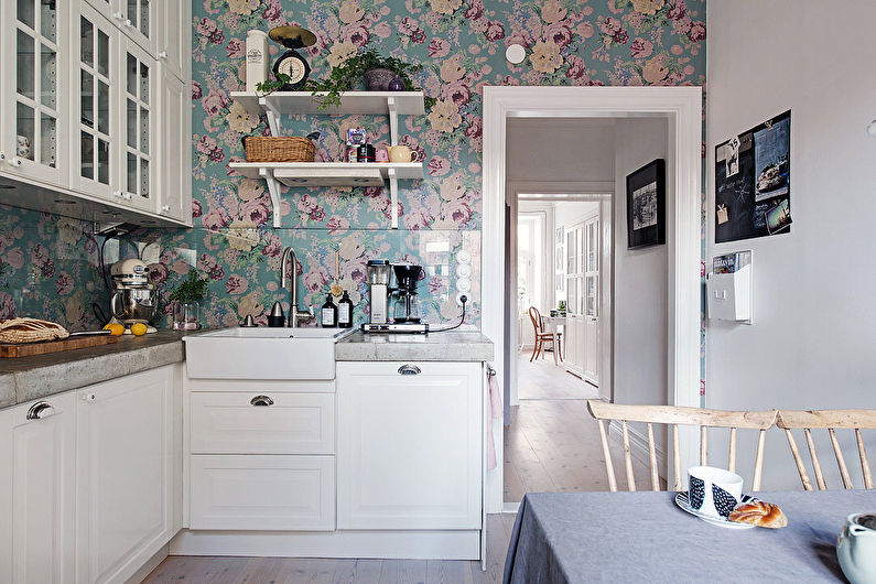 Wallpaper for the kitchen in the style of provence