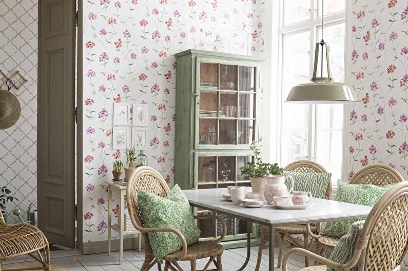 Wallpaper for the kitchen in the style of provence