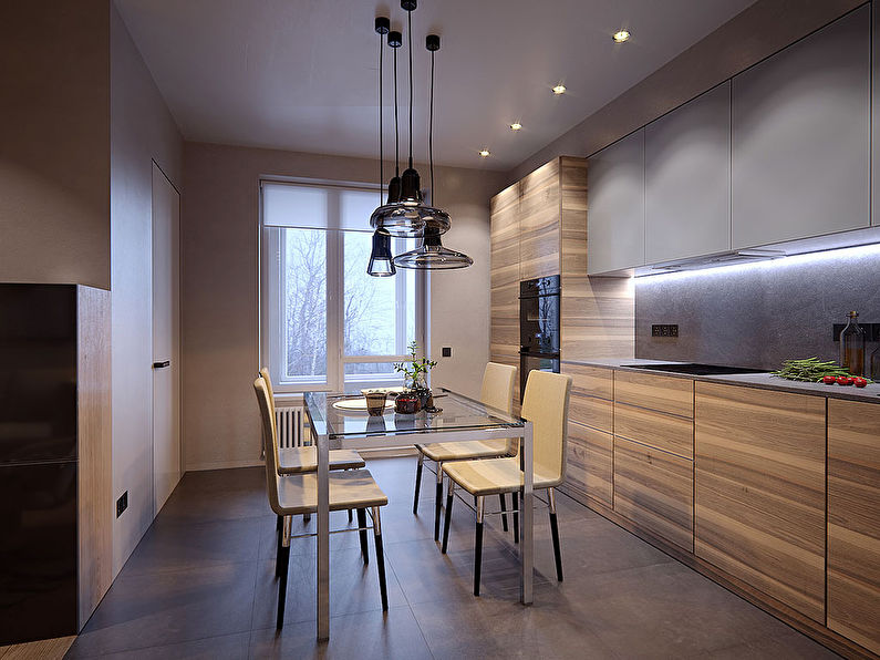 The interior design of the apartment is 50 sq.m. in the Riverside residential complex