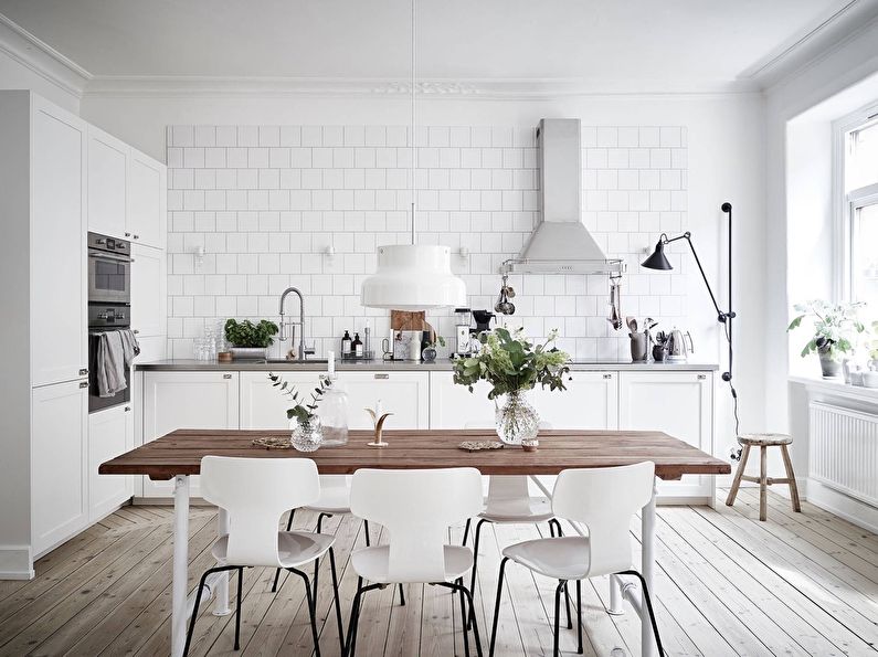 Keukenontwerp in Scandinavische stijl (80 foto's)