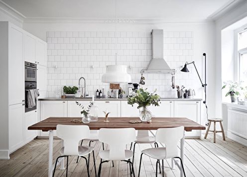 Keukenontwerp in Scandinavische stijl (80 foto's)