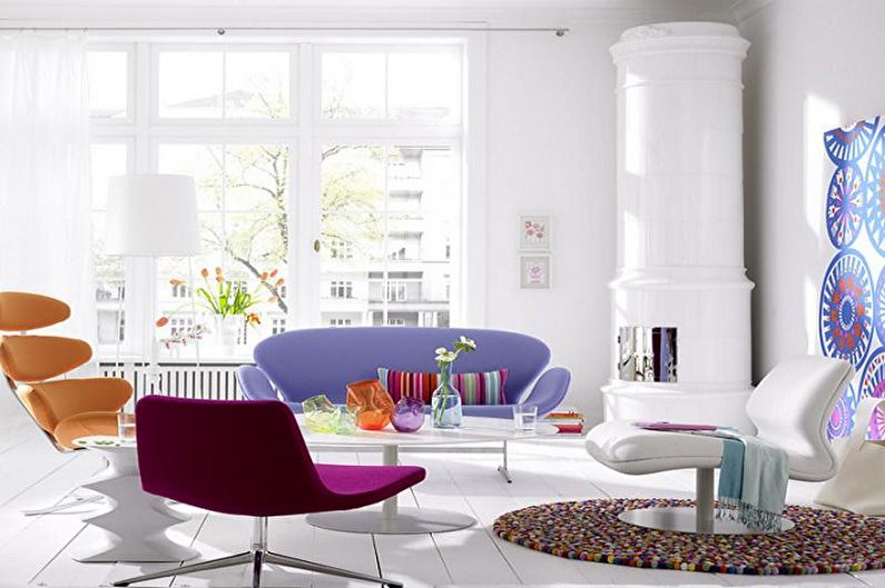 Scandinavian Lilac Living Room - การออกแบบภายใน