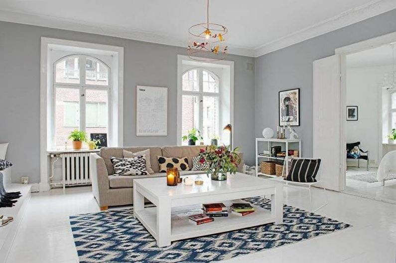 Woonkamer interieur in Scandinavische stijl - foto