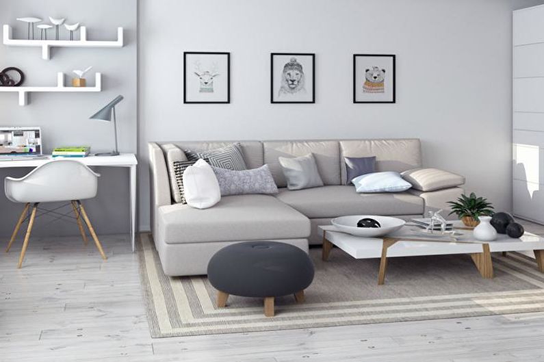 Woonkamer interieur in Scandinavische stijl - foto