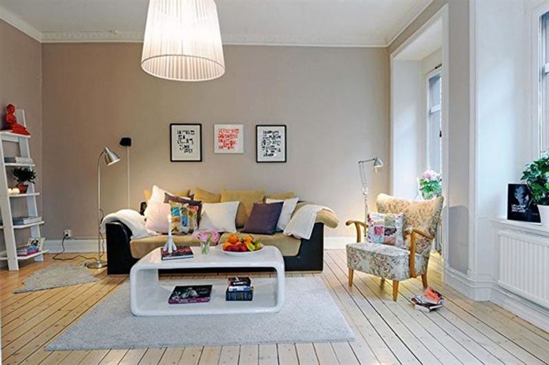 Woonkamer interieur in Scandinavische stijl - foto