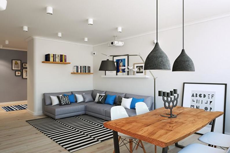 Woonkamer interieur in Scandinavische stijl - foto