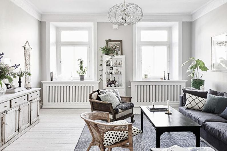 Woonkamer interieur in Scandinavische stijl - foto