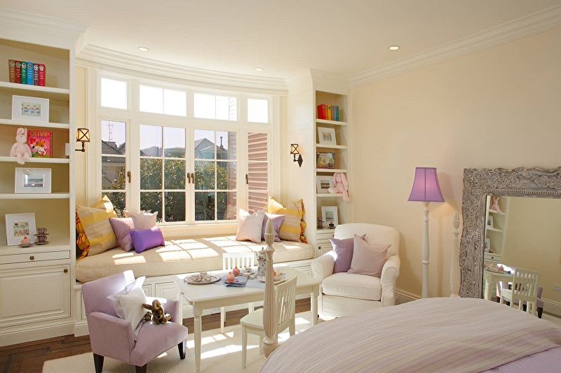 Lilac with beige - The combination of colors in the interior