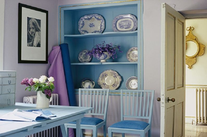 Lilac color in the interior of the kitchen - Design photo