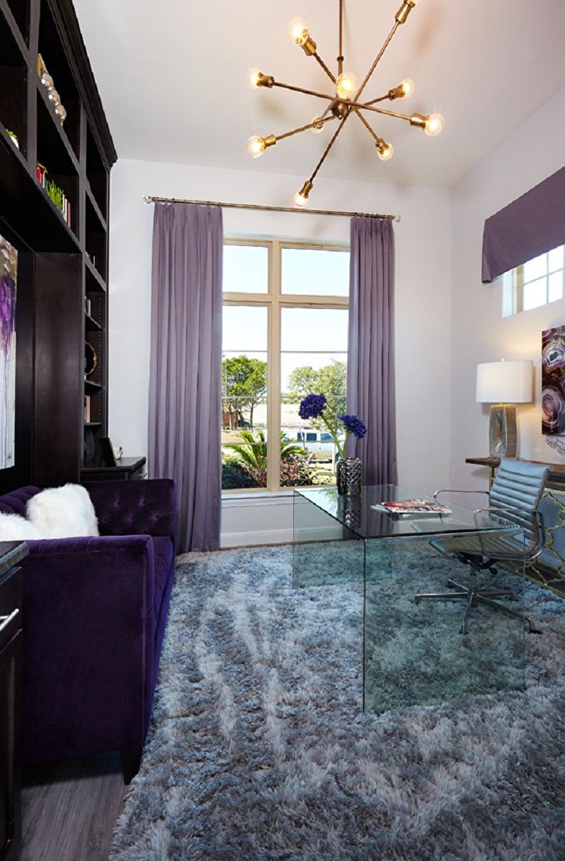 Lilac color in the interior of the living room - Design photo