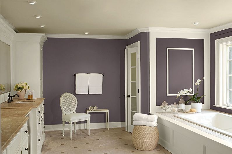 Màu Lilac trong nội thất phòng tắm - Ảnh thiết kế