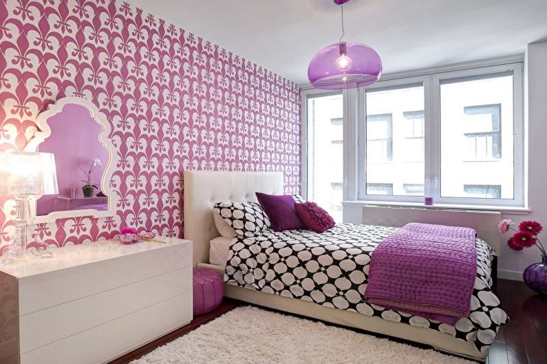 The combination of colors in the interior of the bedroom - photo