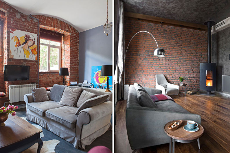 Design interior interior living living în stil loft - fotografie