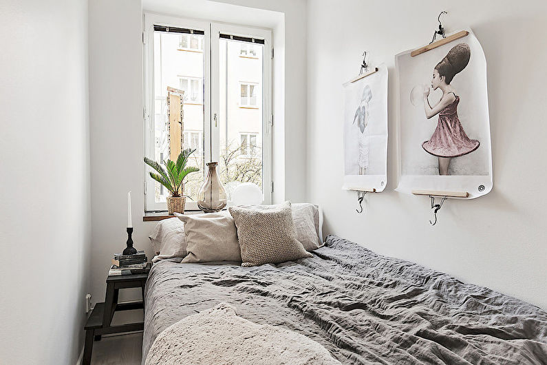 Chambre scandinave blanche - Design d'intérieur