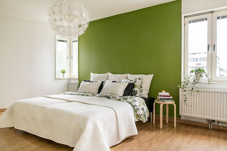 Green Scandinavian bedroom - Interior Design