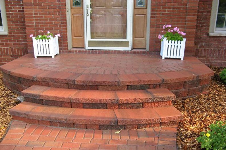 Brick porch decoration for a private house - photo