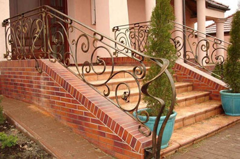 Brick porch decoration for a private house - photo