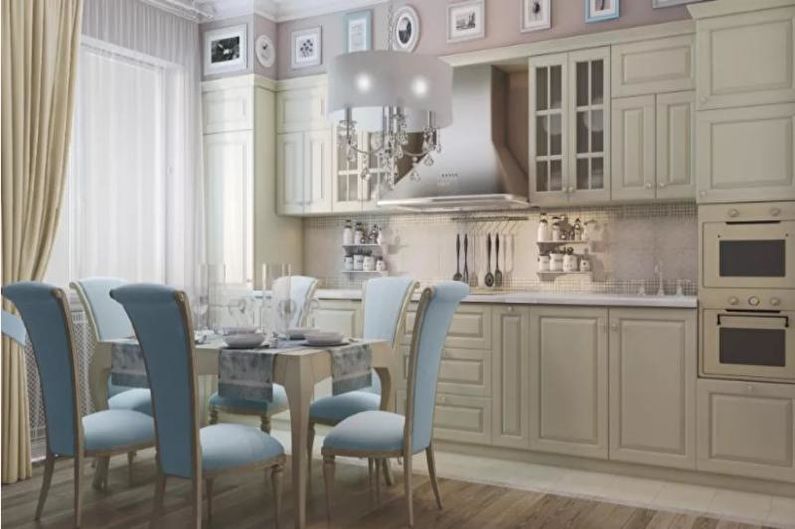 Kitchen 14 sq.m. in classical style - Interior Design