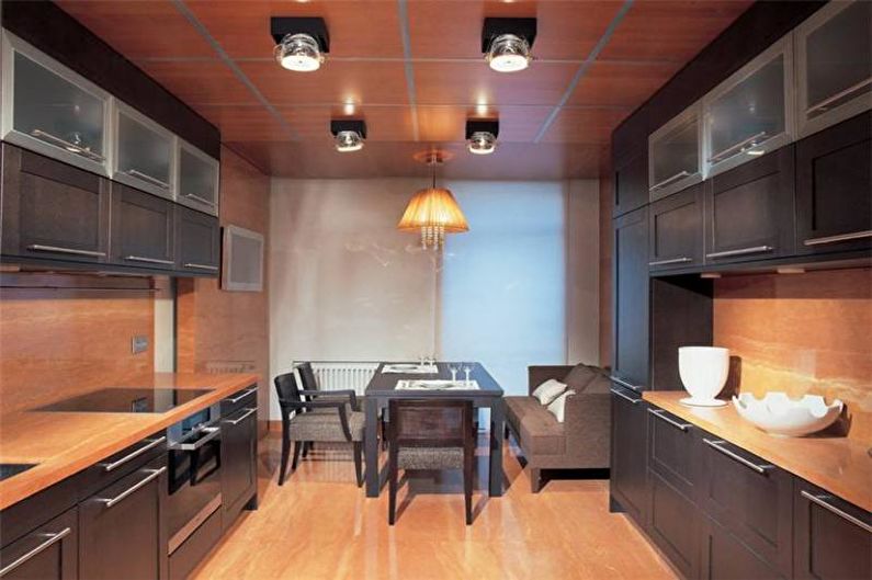 Brown kitchen 14 sq.m. - Interior Design