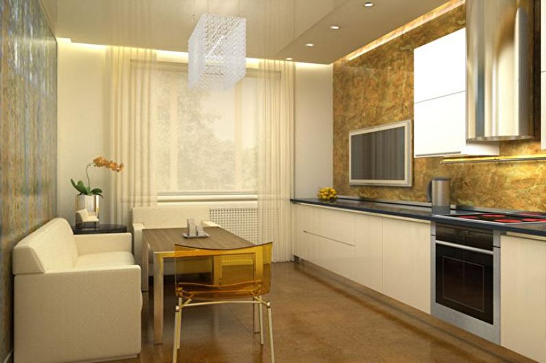 The interior design of the kitchen is 14 sq.m. - Photo