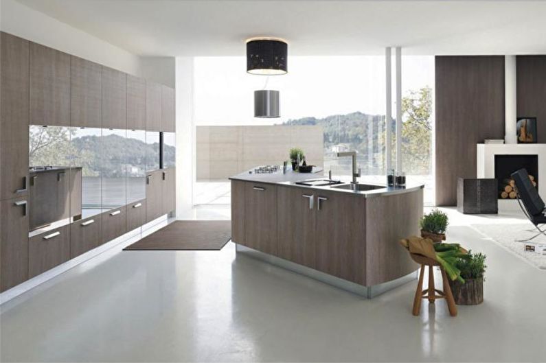 O design interior da cozinha é de 14 m². - Foto