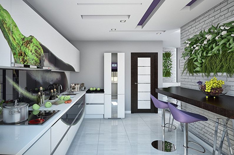 Design de interiores de cozinhas 3 por 4 metros - foto