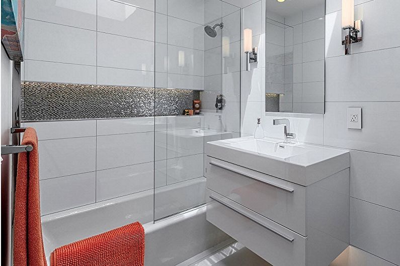 Salle de bain blanche 3 m2 - Design d'intérieur