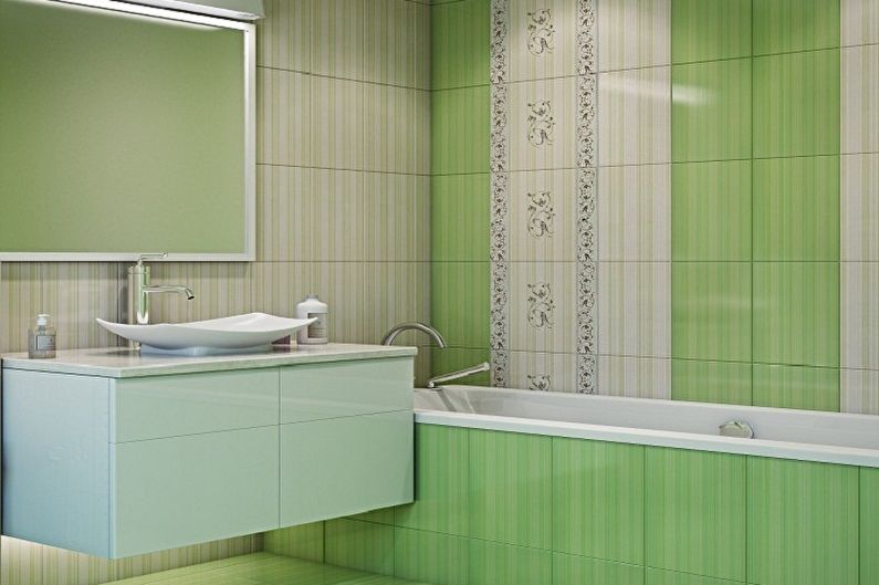 Groene badkamer 3 m² - Interieur ontwerp