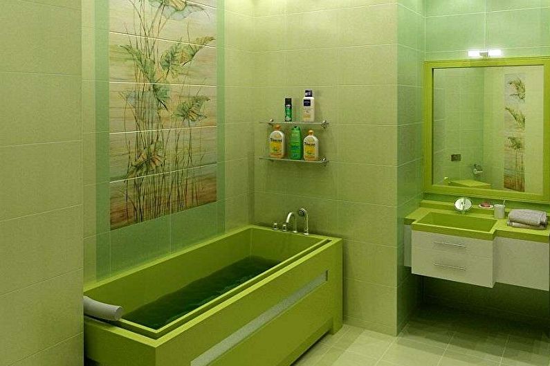 Salle de bain verte 3 m² - Design d'intérieur