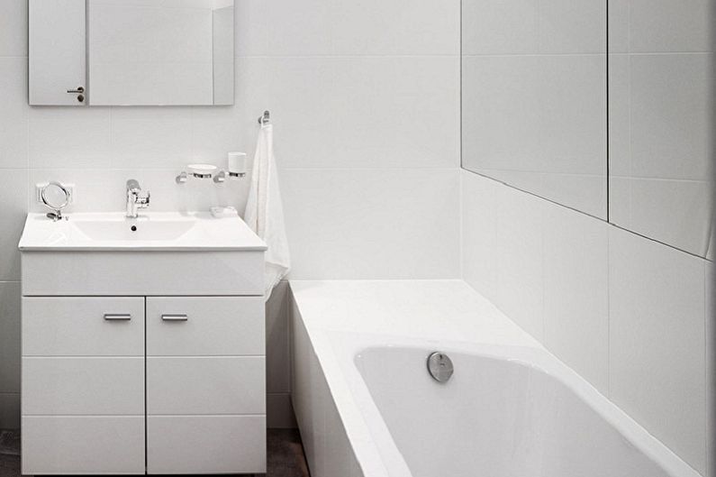 Banyo 3 sq.m. sa estilo ng minimalism - Disenyo sa Panloob