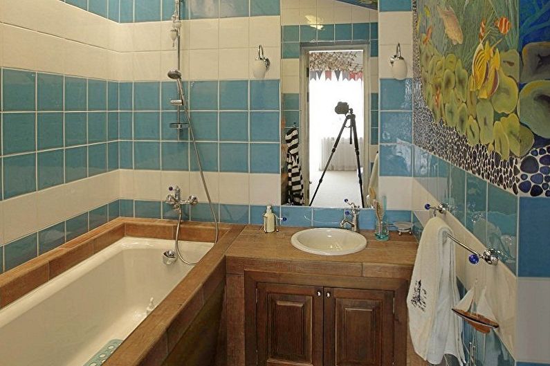 Baño 3 sq.m. en estilo marino - Diseño de interiores