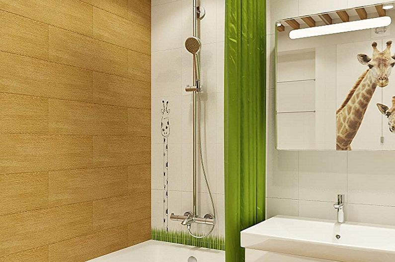 Banyo 3 sq.m. sa eco-style - Panloob na Disenyo