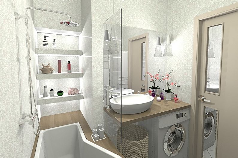 Diseño interior de un baño de 3 m2. - Foto