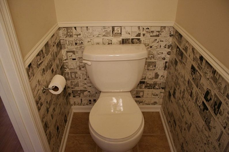 Wall decoration in the toilet - photo