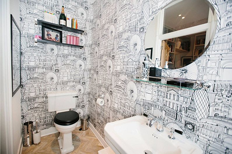 Decoración de la pared en el baño - foto