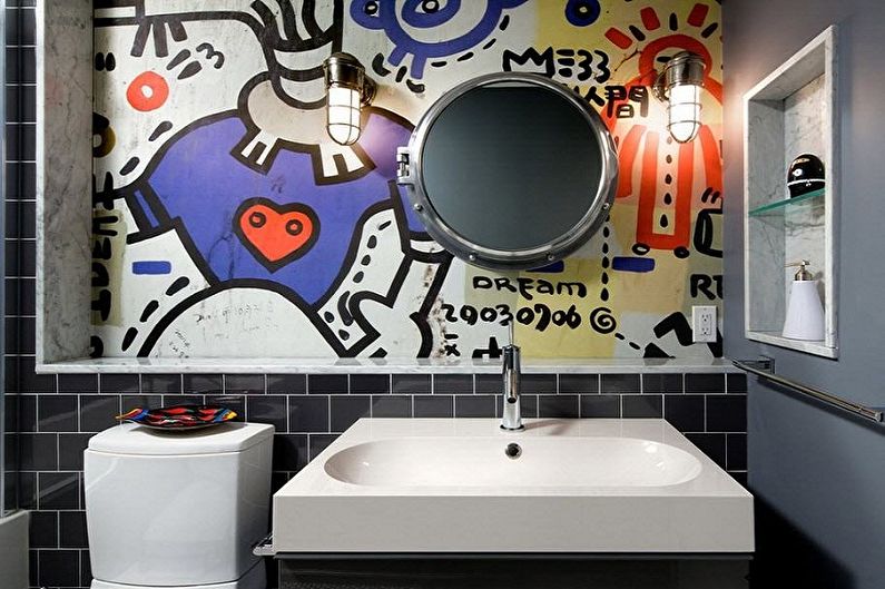 Decoración de la pared en el baño - foto