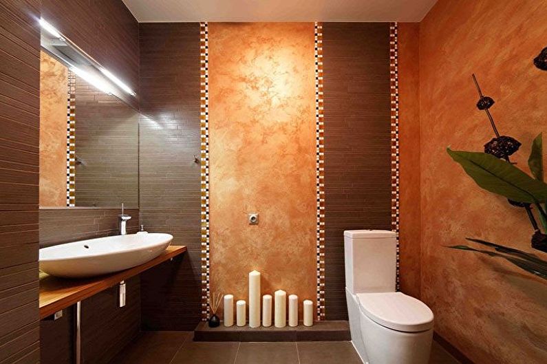 Decoración de la pared en el baño - foto