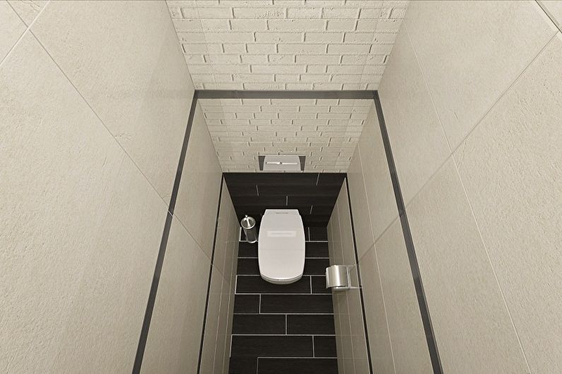 Toilette im Minimalismusstil in Chruschtschow - Innenarchitektur