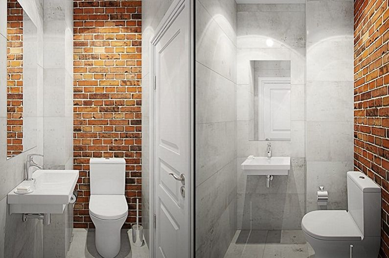 Toilette in Chruschtschow im Loftstil - Innenarchitektur